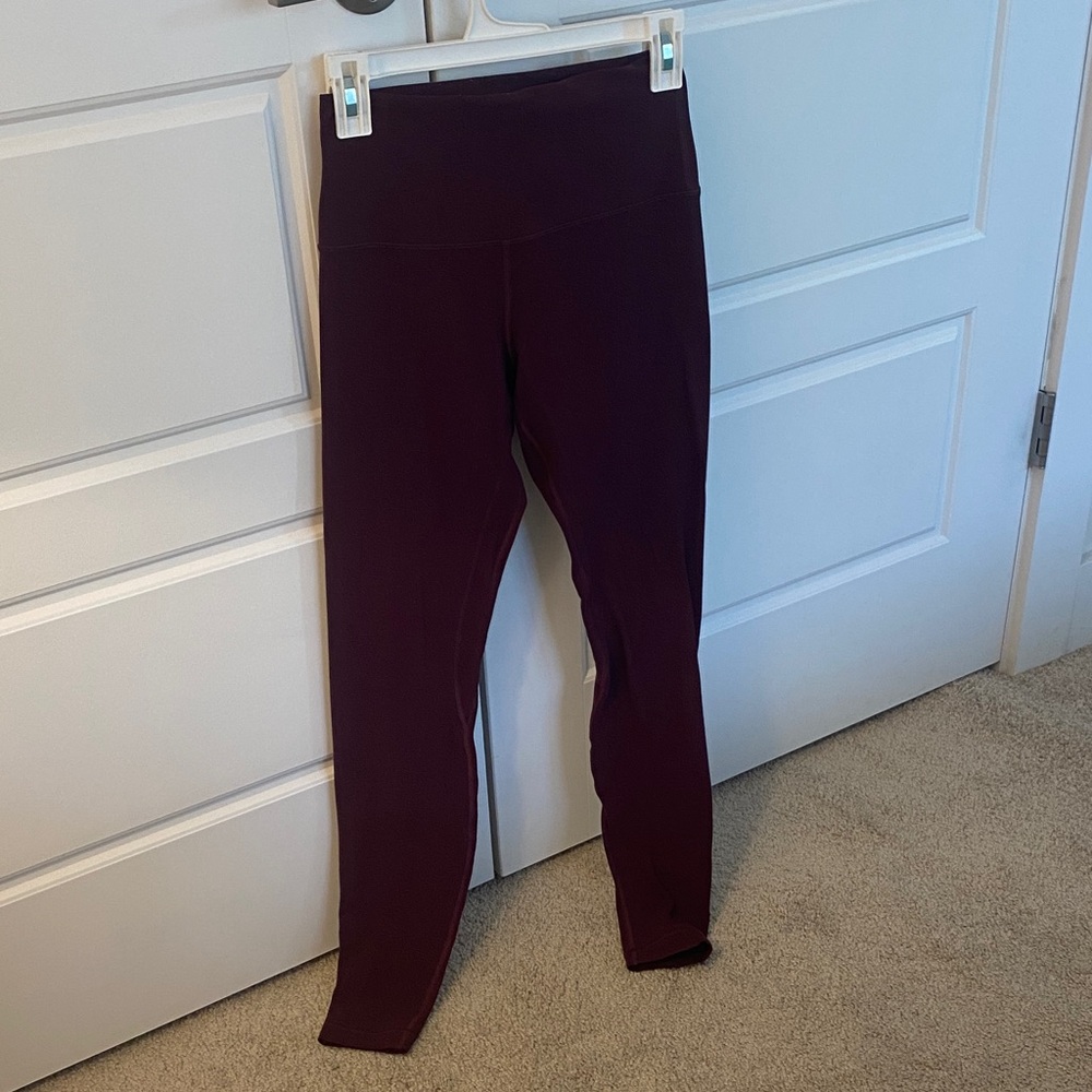 Maroon lulu lemon Leggings 28” inseam